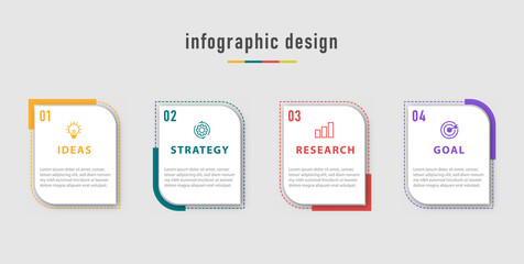 Business info graphics template. time line with 4 steps, options. can be used for work flow diagram, info chart, web design. vector illustration. 