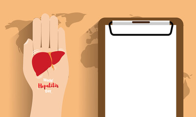 Concept of hepatitis. Vector illustration, banner or poster for world hepatitis day.
