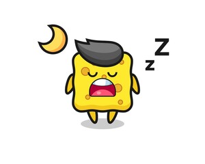 sponge character illustration sleeping at night
