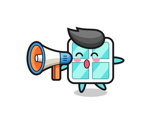 window character illustration holding a megaphone