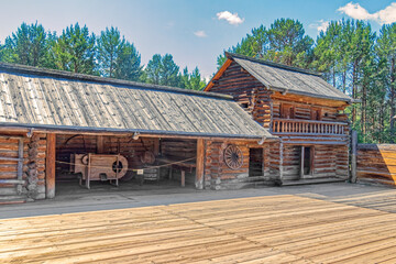 Fragment of a wooden household.
