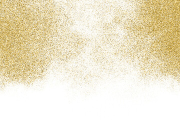 Gold Glitter Texture Isolated On White. Amber Particles Color. Celebratory Background. Golden Explosion Of Confetti. Vector Illustration, Eps 10.