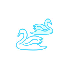 Vector illustration, swan icon design template