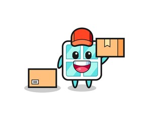 Mascot Illustration of window as a courier