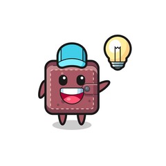 leather wallet character cartoon getting the idea