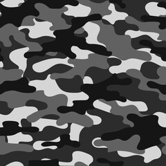 Grey Military camouflage texture khaki print background - Vector illustration