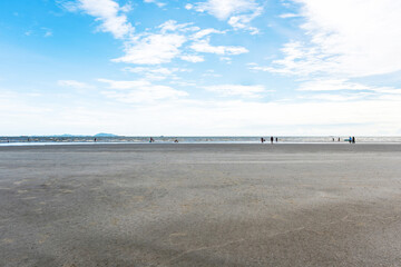 Obraz premium Bangsaen seaside view on the day in the world faced the epidemic.