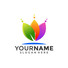 leaf abstract logo design simple and colorful is perfect for your business symbol