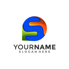 S circle logo simple and colorful is perfect for your business symbol