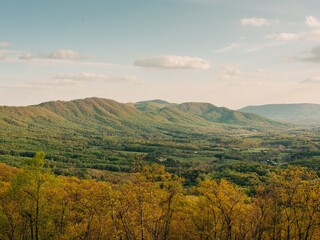 A landscape with trees and hills, Blue Ridge Parkway, Fancy Gap, Virginia