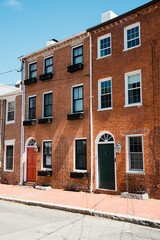 Brick houses in Newburyport, Massachusetts