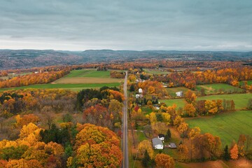 Rural autumn landscape, near Ithaca, New York