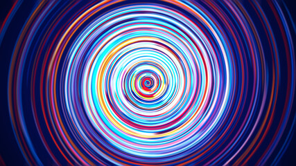 Abstract Sweet Colors Glowing Circular Concentric Spiral Vortex Swirl Lines Background