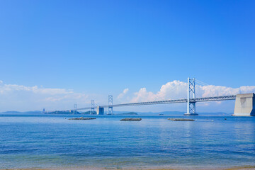 瀬戸大橋　沙弥島から撮影(香川県坂出市)