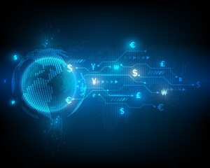 Business network icons foreign exchange illustration