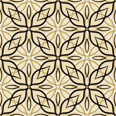 Abstract seamless pattern with mosaic motif tile ornamental lace ornament. Texture for print, fabric, textile, wallpaper.
