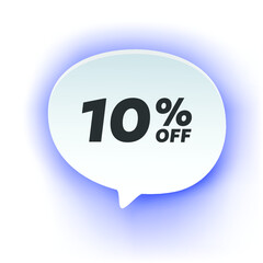 10% off mega discount sale sticker, ad offer on shopping day.  Vector illustration of discount offer price label isolated on white background