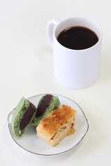 チーズケーキと抹茶ケーキ