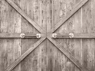 old wooden door with handle