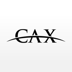 CAX initial overlapping movement swoosh horizon, logo design inspiration company business