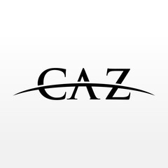 CAZ initial overlapping movement swoosh horizon, logo design inspiration company business