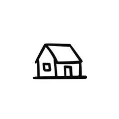 Hand drawn house. Simple vector icon
