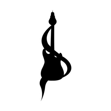 silhouette snake and guitar graphic vector for tattoo, sticker and t- shirt