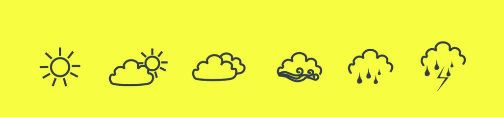 sun cloudy rainy lighting in vector