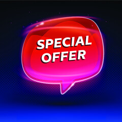 Discount bubble speech shape banner. Special offer badge. Sale coupon bubble icon. Shiny modern design. Sale tag, banner design template, app icon, vector illustration