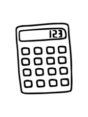 A calculator drawn by hand in the doodle style