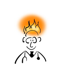 Smiling doctor with professional burnout