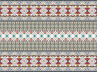 Abstract geometric ethnic oriental with floral pattern traditional Design for background