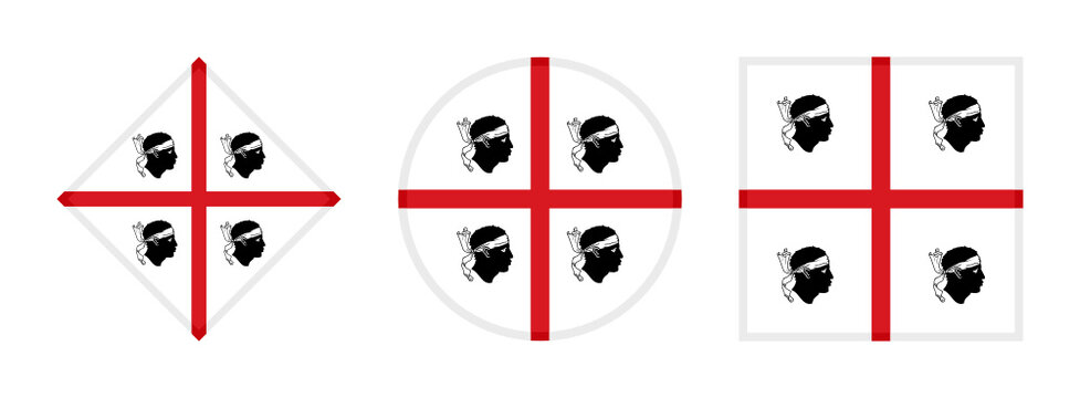 Sardinia flag icon set. isolated on white background	
