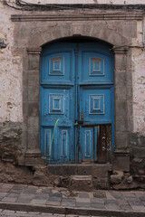 Calles y arquitectura del centro histórico en Cusco, Perú. 