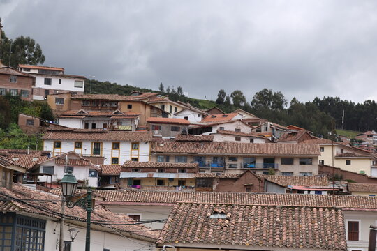 Calles y arquitectura del centro hist&oacute;rico en Cusco, Per&uacute;. 