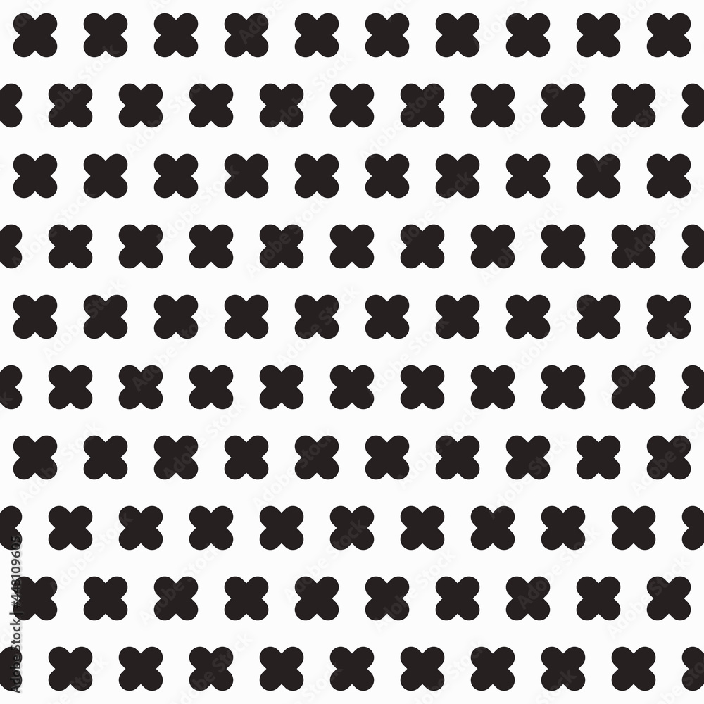 Poster black crosses on white background. vector simple pattern or wallpaper. seamless black cross pattern.