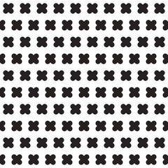 Black crosses on white background. Vector simple pattern or wallpaper. Seamless black cross pattern.