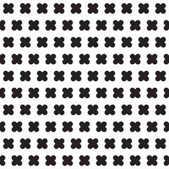 Black crosses on white background. Vector simple pattern or wallpaper. Seamless black cross pattern.