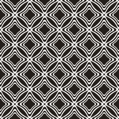 Seamless liquid rhomb. Vector black and white colors.