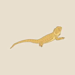 Illustration of a brown lizard with a long tail, World Lizard Day