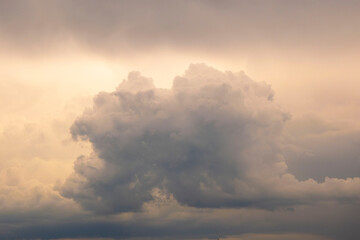 Evening sky with dramatic clouds .