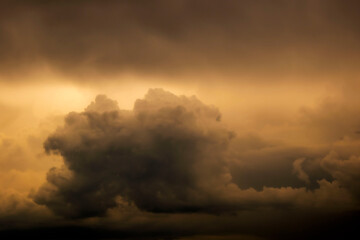 Evening sky with dramatic clouds .