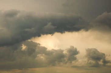 Evening sky with dramatic clouds .