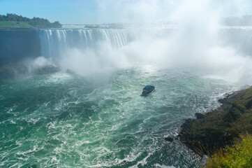 Obraz na płótnie Canvas Niagara Falls, Canadian Horseshoe waterfall. Natural landmark, tourist destination, Ontario, Canada