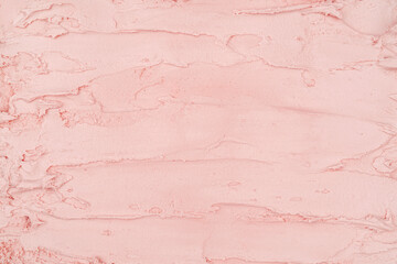 Fototapeta premium Strawberry ice cream texture. Top view. Delicious cool treat.