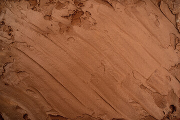 Chocolate ice cream texture. Top view. Delicious cool treat.