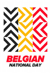 Fototapeta premium Belgian National Day. Belgium Independence day. Annual holiday in Belgium, celebrated in Jule 21. Patriotic design. Poster, greeting card, banner and background. Vector illustration