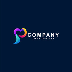 love color gradient logo design