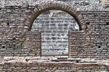 masonry window opening of ancient natural stone structure