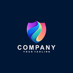 shield color gradient logo design
